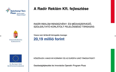 Újabb sikeres pályázat, fejlesztés a Radírban!